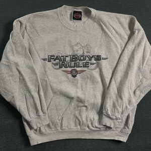 VTG 1998 Harley Davidson Sweatshirt Fat Boys Rule North Carolina Size XL